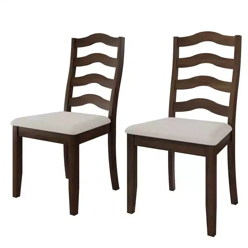 Sedia da pranzo in legno ChaletPosh con rivestimento grigio caldo (set da 2)