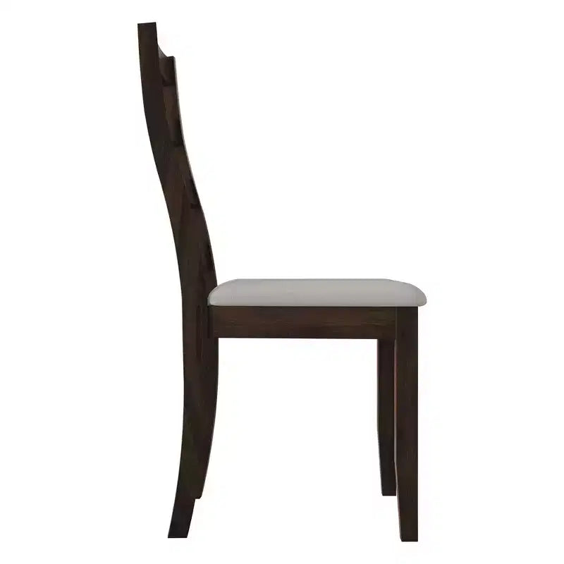 Sedia da pranzo in legno ChaletPosh con rivestimento grigio caldo (set da 2)