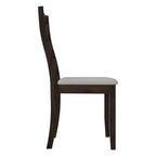 Sedia da pranzo in legno ChaletPosh con rivestimento grigio caldo (set da 2)