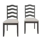 Sedia da pranzo in legno ChaletPosh con rivestimento grigio caldo (set da 2)