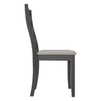 Sedia da pranzo in legno ChaletPosh con rivestimento grigio caldo (set da 2)