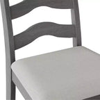 Sedia da pranzo in legno ChaletPosh con rivestimento grigio caldo (set da 2)