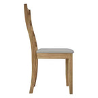 Sedia da pranzo in legno ChaletPosh con rivestimento grigio caldo (set da 2)