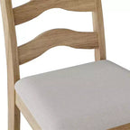 Sedia da pranzo in legno ChaletPosh con rivestimento grigio caldo (set da 2)