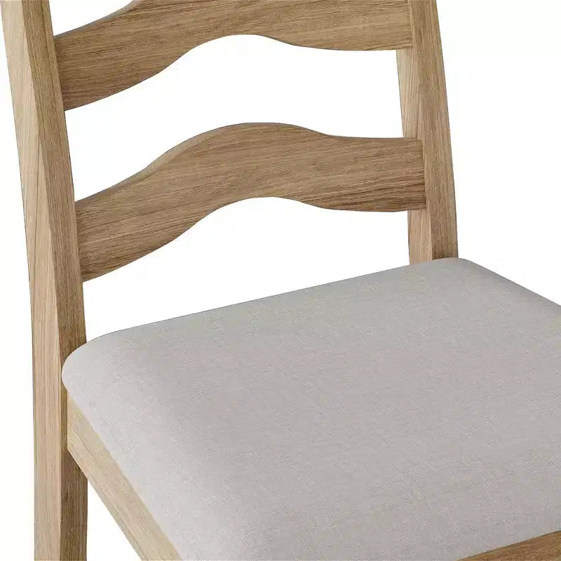 Sedia da pranzo in legno ChaletPosh con rivestimento grigio caldo (set da 2)