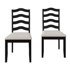 Sedia da pranzo in legno ChaletPosh con rivestimento grigio caldo (set da 2)