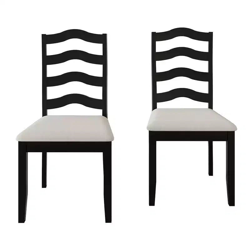 Sedia da pranzo in legno ChaletPosh con rivestimento grigio caldo (set da 2)