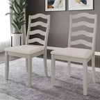 Sedia da pranzo in legno ChaletPosh con rivestimento grigio caldo (set da 2)