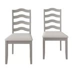 Sedia da pranzo in legno ChaletPosh con rivestimento grigio caldo (set da 2)