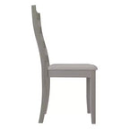 Sedia da pranzo in legno ChaletPosh con rivestimento grigio caldo (set da 2)