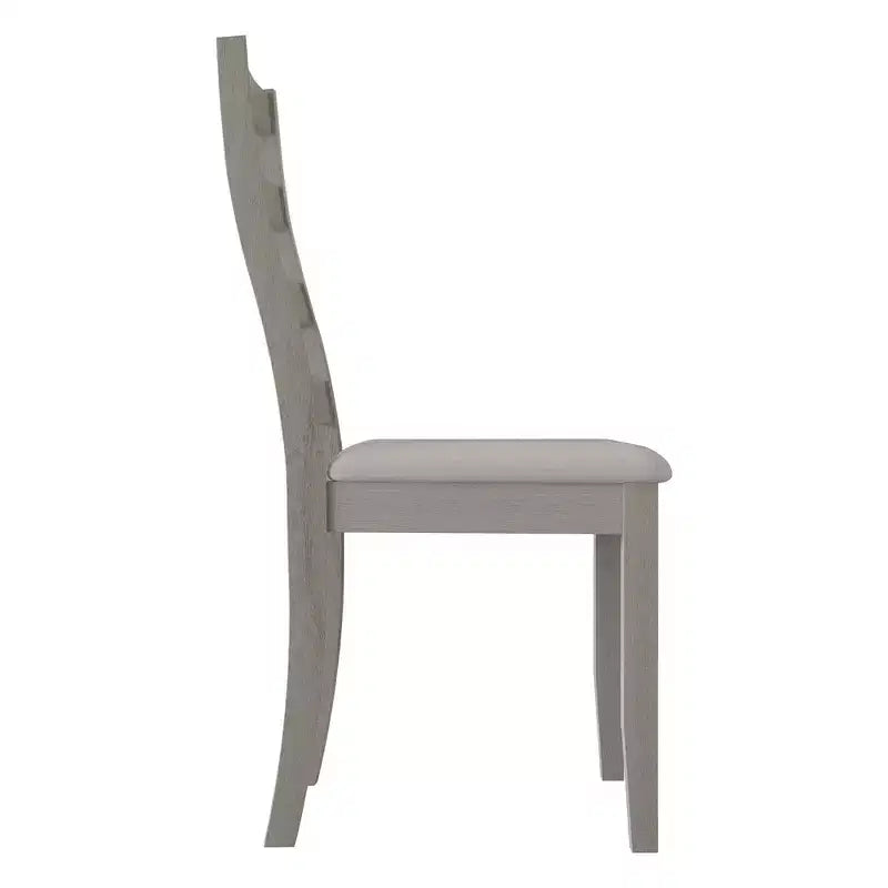 Sedia da pranzo in legno ChaletPosh con rivestimento grigio caldo (set da 2)