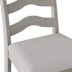 Sedia da pranzo in legno ChaletPosh con rivestimento grigio caldo (set da 2)