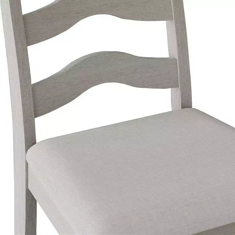 Sedia da pranzo in legno ChaletPosh con rivestimento grigio caldo (set da 2)