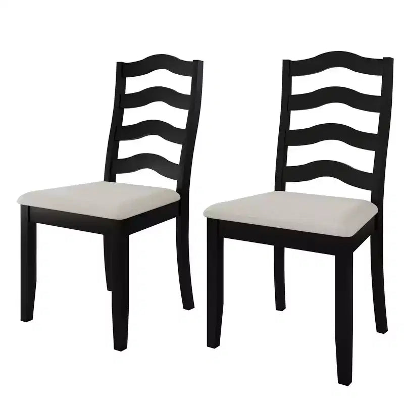 Sedia da pranzo in legno ChaletPosh con rivestimento grigio caldo (set da 2)