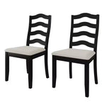 Sedia da pranzo in legno ChaletPosh con rivestimento grigio caldo (set da 2)