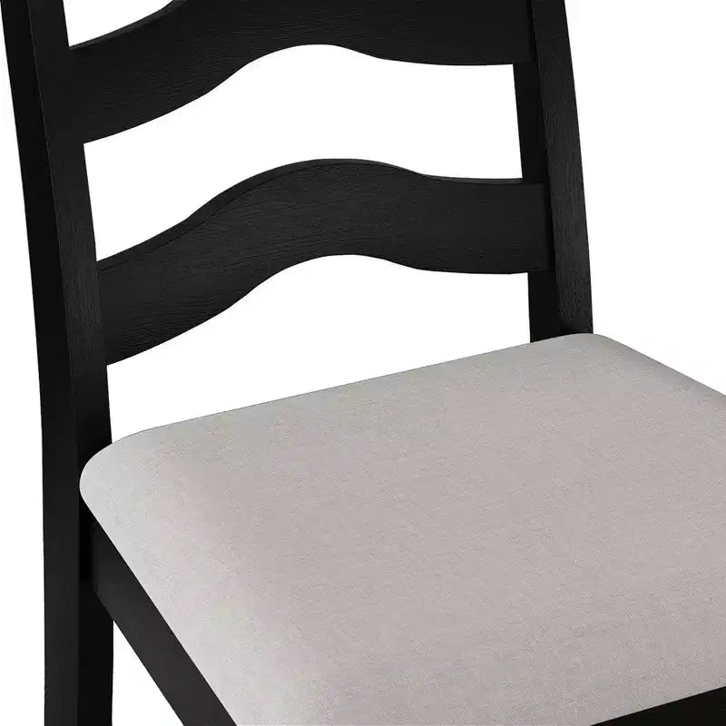 Sedia da pranzo in legno ChaletPosh con rivestimento grigio caldo (set da 2)