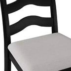 Sedia da pranzo in legno ChaletPosh con rivestimento grigio caldo (set da 2)