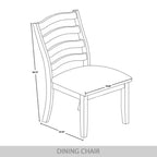 Sedia da pranzo in legno ChaletPosh con rivestimento grigio caldo (set da 2)