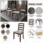 Sedia da pranzo in legno ChaletPosh con rivestimento grigio caldo (set da 2)