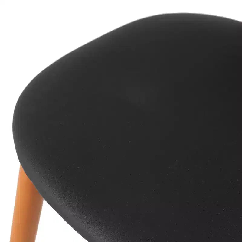 LeisureMod Holbeck Sedia da Pranzo in Vimini con Seduta in Pelle Imbottita e Gambe in Legno di Faggio, Set da 2
