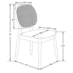 LeisureMod Holbeck Sedia da Pranzo in Vimini con Seduta in Pelle Imbottita e Gambe in Legno di Faggio, Set da 2