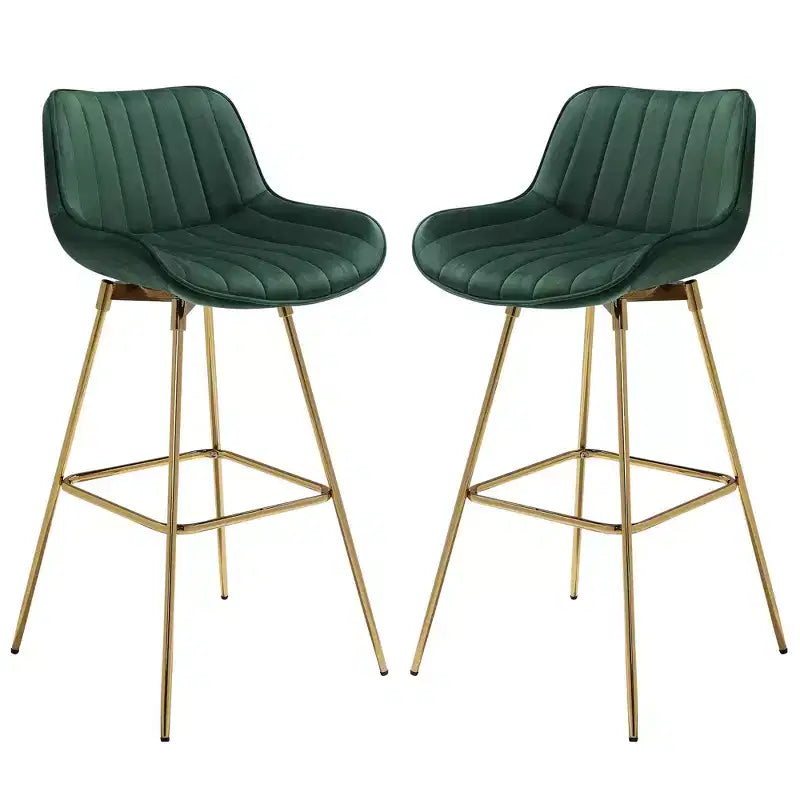 HOMLUX Set di 2 Sgabelli da Bar in Velluto, Sedie da Pranzo Girevoli Moderne con Schienale Curvo