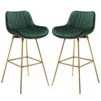 HOMLUX Set di 2 Sgabelli da Bar in Velluto, Sedie da Pranzo Girevoli Moderne con Schienale Curvo