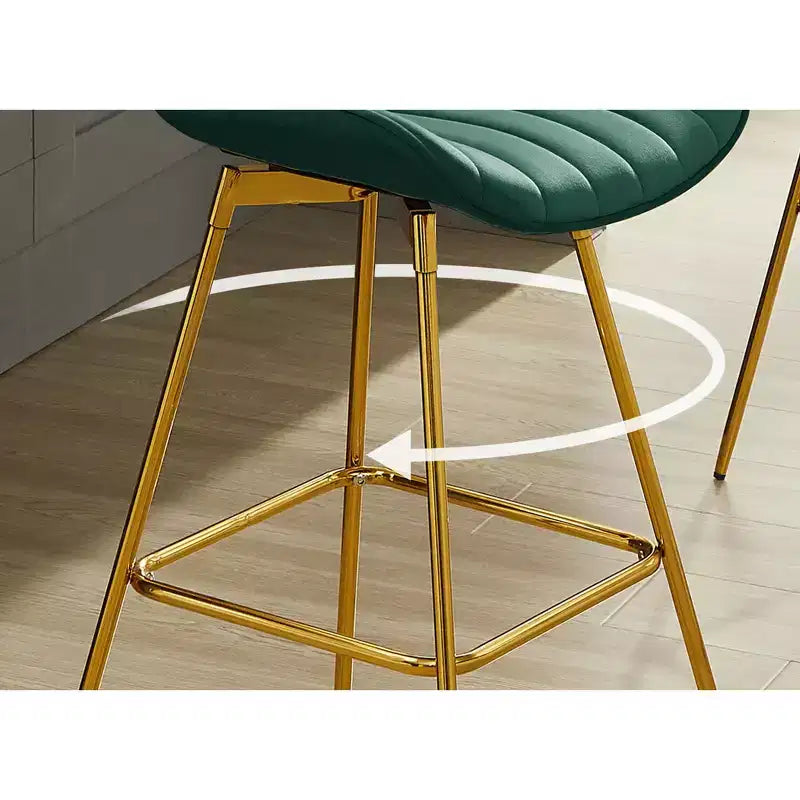 HOMLUX Set di 2 Sgabelli da Bar in Velluto, Sedie da Pranzo Girevoli Moderne con Schienale Curvo