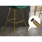 HOMLUX Set di 2 Sgabelli da Bar in Velluto, Sedie da Pranzo Girevoli Moderne con Schienale Curvo