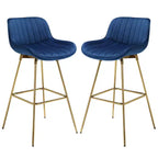 HOMLUX Set di 2 Sgabelli da Bar in Velluto, Sedie da Pranzo Girevoli Moderne con Schienale Curvo