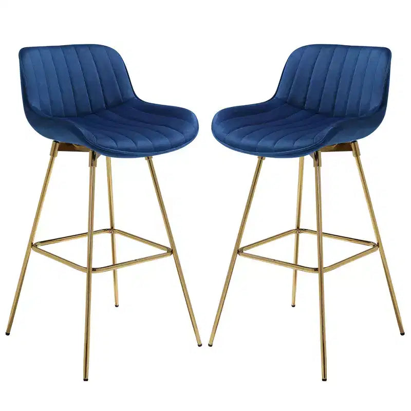 HOMLUX Set di 2 Sgabelli da Bar in Velluto, Sedie da Pranzo Girevoli Moderne con Schienale Curvo
