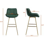 HOMLUX Set di 2 Sgabelli da Bar in Velluto, Sedie da Pranzo Girevoli Moderne con Schienale Curvo