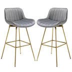 HOMLUX Set di 2 Sgabelli da Bar in Velluto, Sedie da Pranzo Girevoli Moderne con Schienale Curvo