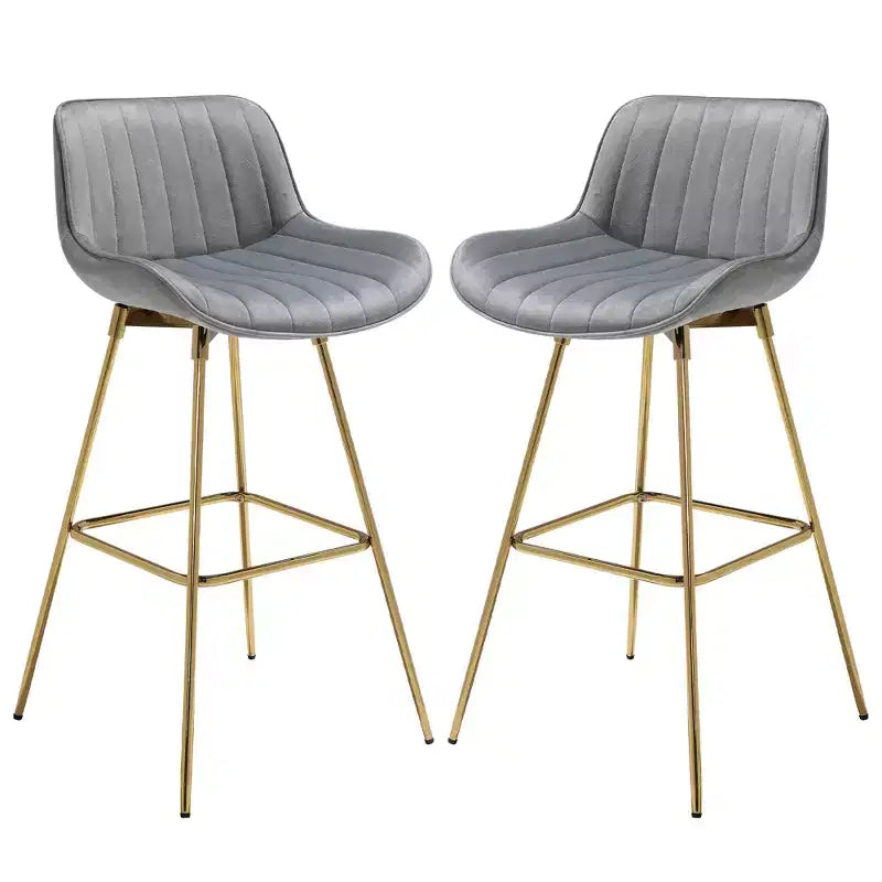 HOMLUX Set di 2 Sgabelli da Bar in Velluto, Sedie da Pranzo Girevoli Moderne con Schienale Curvo