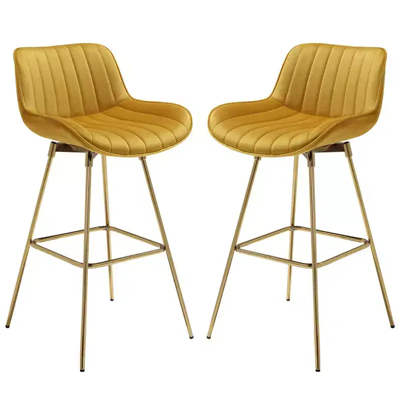 HOMLUX Set di 2 Sgabelli da Bar in Velluto, Sedie da Pranzo Girevoli Moderne con Schienale Curvo