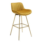 HOMLUX Set di 2 Sgabelli da Bar in Velluto, Sedie da Pranzo Girevoli Moderne con Schienale Curvo