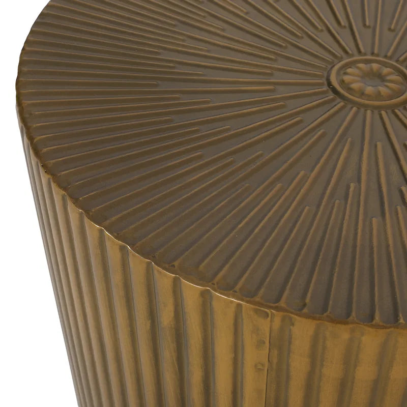 Tavolini laterali Iron Sunburst con texture corrugata – Argento anticato / Oro / Bronzo