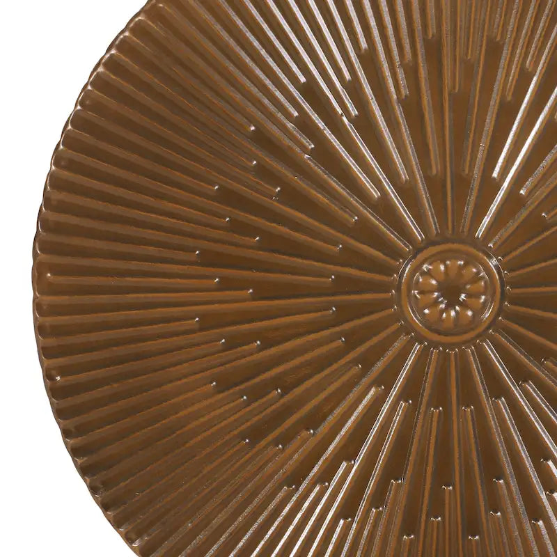 Tavolini laterali Iron Sunburst con texture corrugata – Argento anticato / Oro / Bronzo