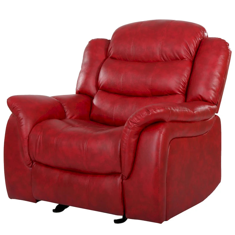 Poltrona reclinabile moderna in similpelle – Marrone / Rosso / Nero, Singola