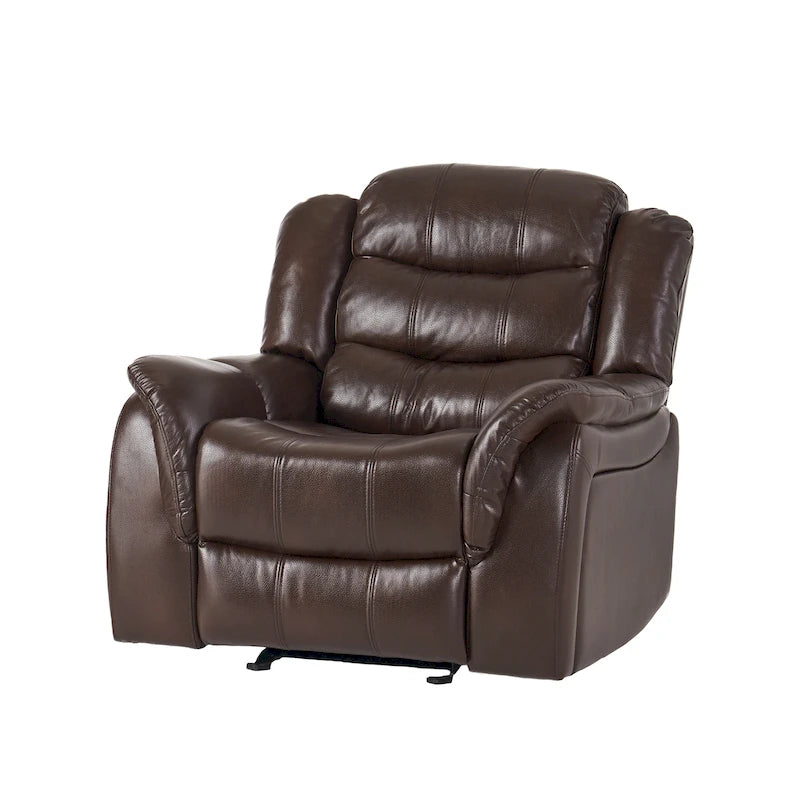 Poltrona reclinabile moderna in similpelle – Marrone / Rosso / Nero, Singola