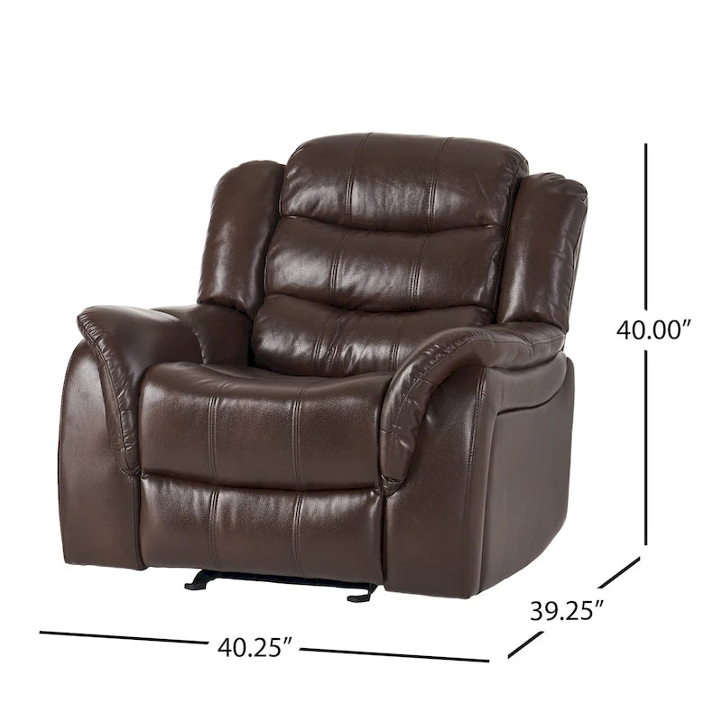Poltrona reclinabile moderna in similpelle – Marrone / Rosso / Nero, Singola