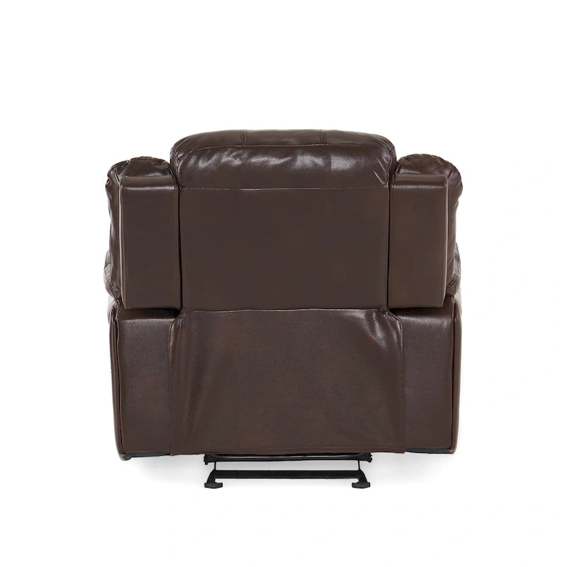 Poltrona reclinabile moderna in similpelle – Marrone / Rosso / Nero, Singola