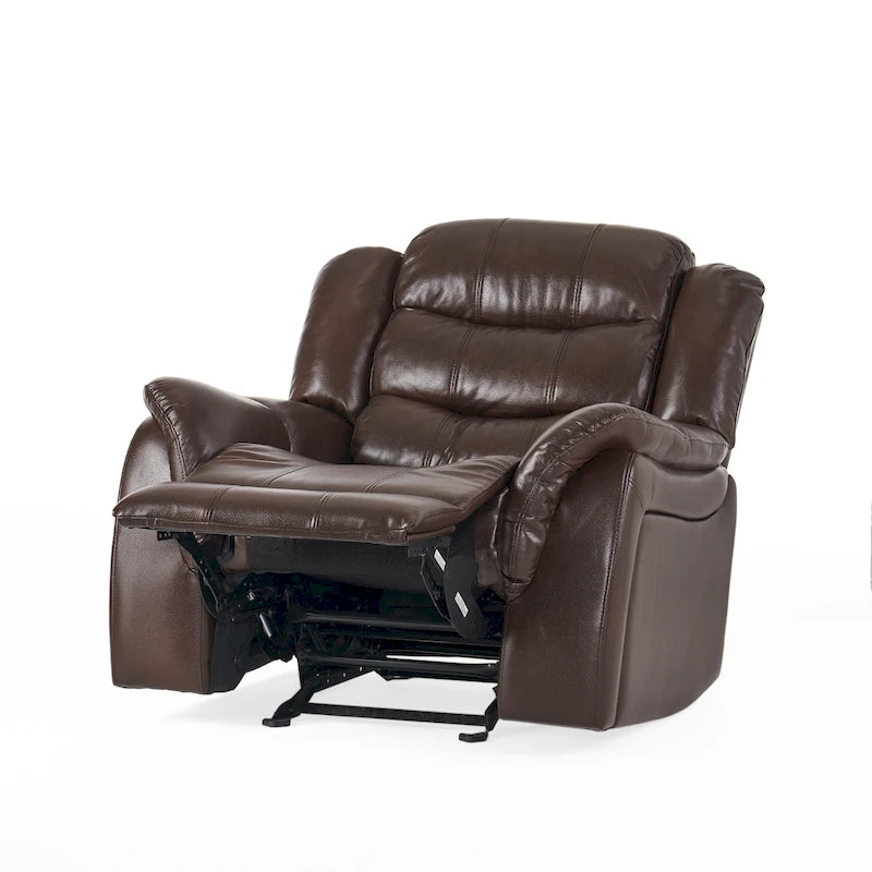 Poltrona reclinabile moderna in similpelle – Marrone / Rosso / Nero, Singola