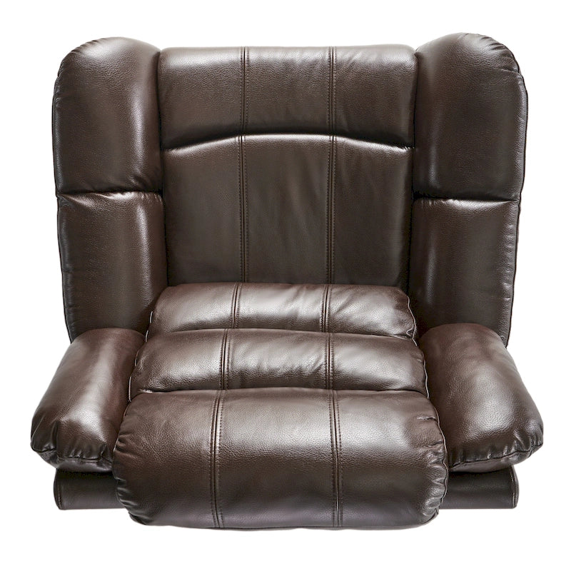 Poltrona reclinabile moderna in similpelle – Marrone / Rosso / Nero, Singola