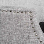 Poltrona reclinabile a spinta con schienale alto e borchie in tessuto – Blu navy / Grigio / Rosso / Antracite / Grano, Singola