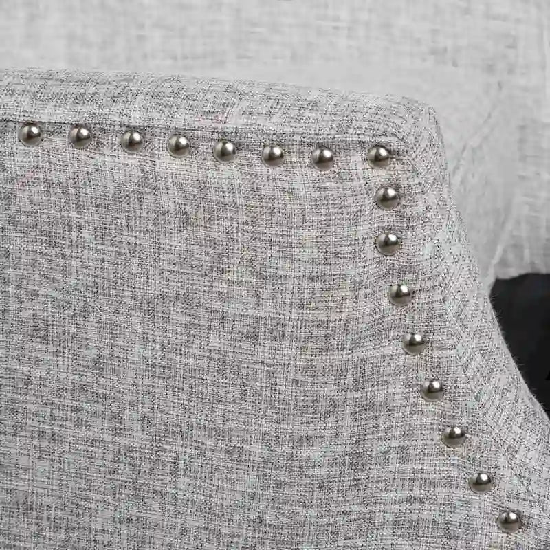 Poltrona reclinabile a spinta con schienale alto e borchie in tessuto – Blu navy / Grigio / Rosso / Antracite / Grano, Singola