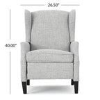 Poltrona reclinabile a spinta con schienale alto e borchie in tessuto – Blu navy / Grigio / Rosso / Antracite / Grano, Singola