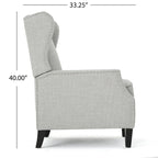 Poltrona reclinabile a spinta con schienale alto e borchie in tessuto – Blu navy / Grigio / Rosso / Antracite / Grano, Singola