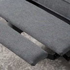 Poltrona reclinabile a spinta con schienale alto e borchie in tessuto – Blu navy / Grigio / Rosso / Antracite / Grano, Singola