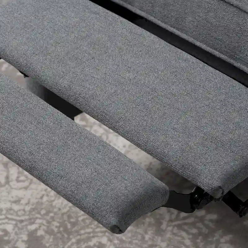 Poltrona reclinabile a spinta con schienale alto e borchie in tessuto – Blu navy / Grigio / Rosso / Antracite / Grano, Singola